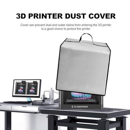 3D Printer Cover Heavy Duty Waterproof Anti-static Nylon Lid for FLASHFORGE Adventurer 5M 3D Printer,3D Printer Universal Protective Case (Silver) - color: Silver