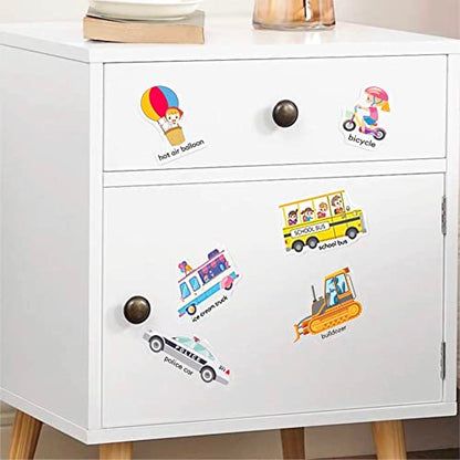 Reusable Sticker Book for Kids, Vehicles Truck Stickers Educational Learning Toys Travel Stickers Activity Books for Toddler Girls Boys Age 3+ Birthday Gifts - style: Vehicle
