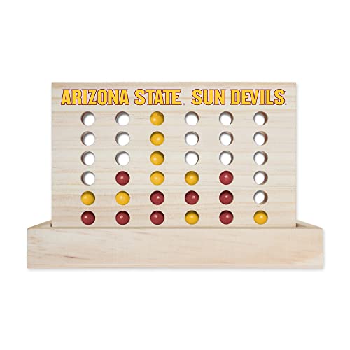Rico Industries NCAA Mini Travel Team 4 in A Row Mini Game- Wooden, Team Colors, 5.5" x 8" (Arizona State Sun Devils) - style: Arizona State Sun Devils