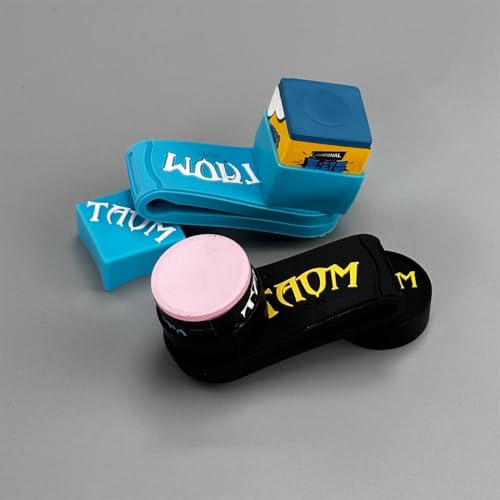 TAOM Magnetic Chalk Holder Belt Clip for Round and Square,Portable Pool Cue Chalk Holder with Silicone Clip,Silent Chalk Holder Pool Billiards,Chalk Case Pool Table Accessories - color: B-Black white