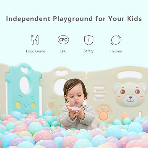 MoonxHome Ball Pit Balls for Toddlers, BPA Free Crush Proof Plastic Toy Balls for Ball Pit, Children's Pool Water Toys, Macaron Ocean Balls for Play Tent 2.15 Inch Pack of 100 200 500 800 1000 - color: A-light Gray