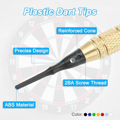 PATIKIL Plastic Dart Tips 2BA Thread, Soft Dart Tip Replacement Dart Accessories - color: Black