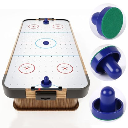 1 Set Mini Air Hockey Pushers and Air Hockey Pucks Great Goal Handles Pushers Goal Handles Paddles Replacement Accessories - 2 Blue Air Hockey Pushers and 4 Blue Pucks (60mm)