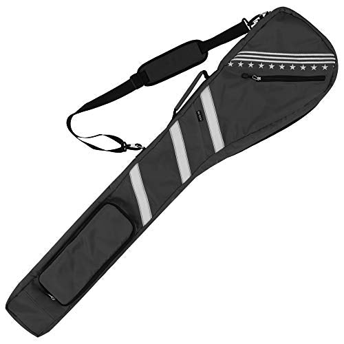 Big Teeth Golf Sunday Bag, Small Golf Bag Lightweight, Par 3 Golf Bag for A Few Clubs Driving Range, Practice with Carry Shoulder Strap Foldable Multi-Colour - color: Grey