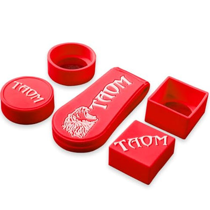 TAOM Magnetic Chalk Holder Belt Clip for Round and Square,Portable Pool Cue Chalk Holder with Silicone Clip,Silent Chalk Holder Pool Billiards,Chalk Case Pool Table Accessories - color: B-Red