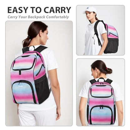 Bosynoy Bowling Backpack, Bowling Ball Bag Totes for Single Ball with Shoe Compartment & Foam Padded, Fits Shoes Up to US Mens Size 16, Grey - color: Pink