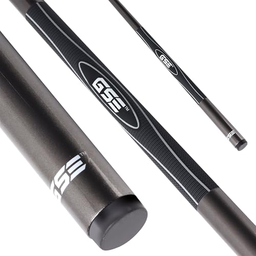 GSE Games & Sports Expert 58" 2-Piece Fiberglass Graphite Composite Billiard Pool Cue Sticks (Several Colors Available, Weight from 18oz, 19oz, 20oz, 21oz) - color: Grey, style: 18oz