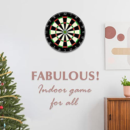 LinkVisions Dartboard with Staple-Free Bullseye, 18g Steel Tip Darts Set,12 Steel Tip Darts 18g, Dartboard Mounting Kits Included - style: Socipieler