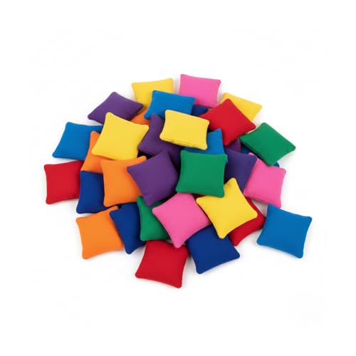 20 Pcs Mini Bean Bags for Tossing Games – Colorful Small Cornhole Bags (2" x 2") for Kids & Family Fun, Outdoor Carnival Toss Games, Party Favors & DIY Crafts