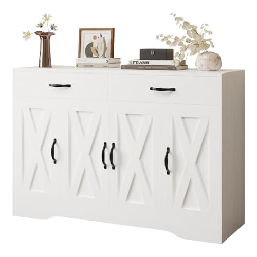 47" Sideboard Buffet Cabinet with Storage, Kitchen Cabinet for Dining Room, White - color: Brown, style: Sideboard Cabinet