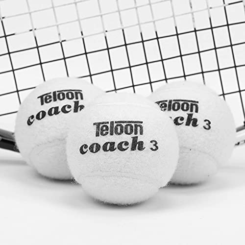 Teloon Pressure Training Tennis Balls-12 or 18 Count-Mesh Carry Bag，4 Colors Available，Pressureless Training Exercise Tennis Balls for Beginners. - color: White-12pcs