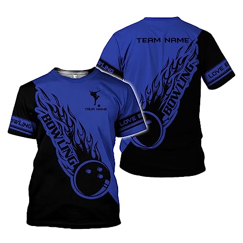 Rivelus Personalized Name Bowling Shirts for Men and Women 3D, Bowling Shirts for Team Bowling, Bowling Shirts Gift - color: Blm23