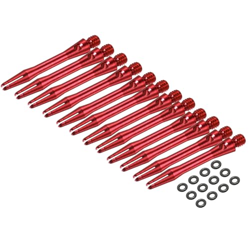 PATIKIL Aluminum Dart Shafts, 2BA Dart Stems Replacement Accessories with Rubber Rings for Steel Tip - color: Red, size: 35mm