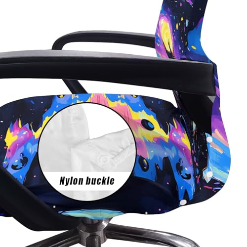 Cat Office Chair Cover, Water Resistant Computer Desk Chair Cover High Back Universal Executive Boss Chairs Covers Washable Desk Rotating Chairs Slipcovers - color: Cat 3, size: Large