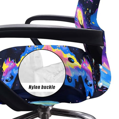 Cat Office Chair Cover, Water Resistant Computer Desk Chair Cover High Back Universal Executive Boss Chairs Covers Washable Desk Rotating Chairs Slipcovers - color: Cat 3, size: Large