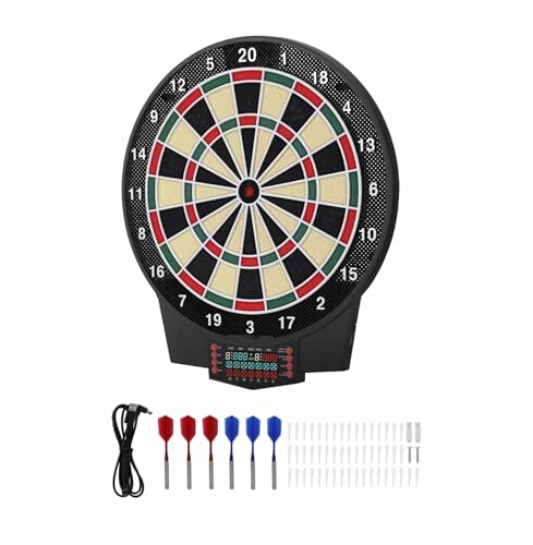 Electronic Dart Board, 15.5" Target, 43 Games, 320+ Variations, 8 Players, LCD Scoring, 6 Darts & 50 Tips - Home Game Room