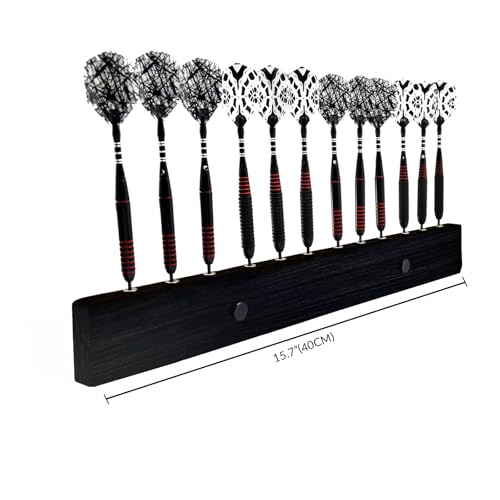 DIMBOI Wood Dart Holder Wall Mount Displays 4 Sets for A Total of 12 Steel/Soft Tip Dart