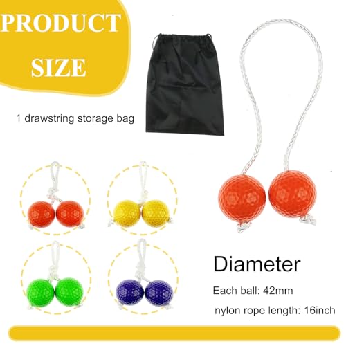 12 Pack Ladder Balls Ladder Toss Balls Replacement with Storage Bag for Toss Match - color: Orange Purple Green Yellow