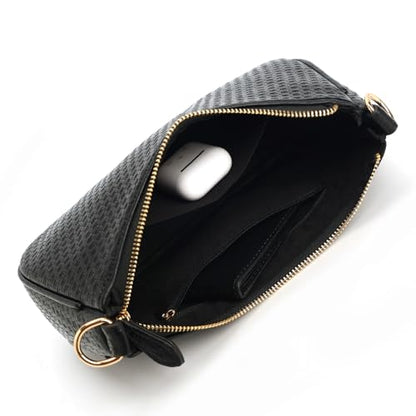 VODIU Clutch Tote Handbags with 2 Removable Straps and Zipper Closure Crossbody Bags Shoulder Purse Handbag for Women - color: B-black