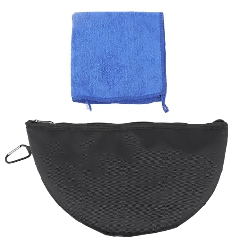 Alomejor Disc Golf Cleaning Storage Bag, Ample Storage Space, Lightweight and Portable, Durable and Longlasting, Professional 2 In 1 Bag with Hook for Easy Portability