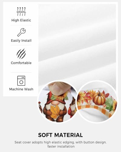 Savannan Office Chair Cover, Fall Thanksgiving Pumpkin Sunflower Dwarf Protective Stretch Elastic Universal Cover for Desk Task Chair,Computer Rotating Chair 1 Pcs Orange Maple Leaf