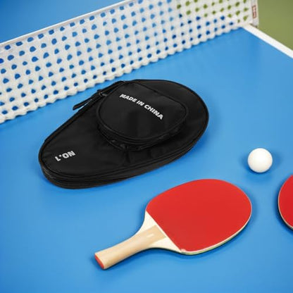 TEHAUX Table Tennis Paddle Bag with Zipper Paddle Holder Professional Storage Organizer for 2 Rackets and 7 Balls Green Gourd-shaped Protective Case for Ping Pong Players