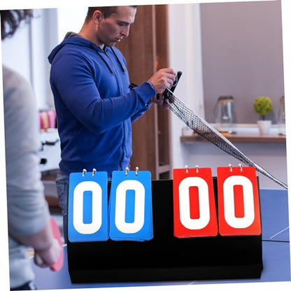 WOONEKY Portable Basketball Scoreboard Sport Scorekeeper Tabletop Scoring Board Water-Resistant PVC Digital Printing Easy Flip for Game Use