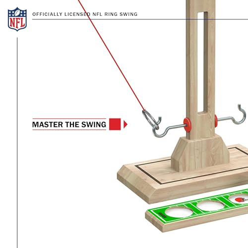 Wild Sports NFL Wooden Ring Swing Battle - Head-to-Head Ring Toss Hook & Ring Game for NFL Fans