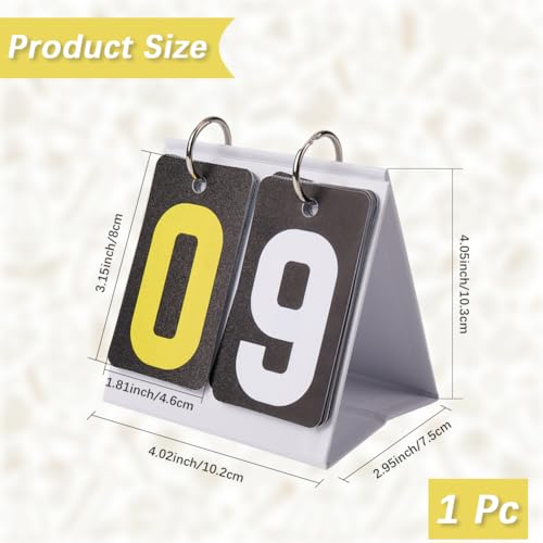 CREATCABIN Flip Scoreboard Small Scoreboard Score Keeper Table Top Scoreboard Flipper with Detachable Numbers for Basketball Tennis Badminton Volleyball Baseball Soccer for Competition 4x4 Inch