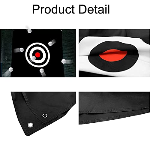 58" x 58" Golf Target Cloth - Hitting Practice Target for Indoor/Outdoor Training - style: Black