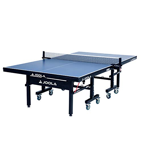 JOOLA Inside Professional MDF Indoor Ping Pong Table with Quick Clamp Table Tennis Net and Post Set - 10 Minute Easy Assembly - Tournament Quality - Foldable with Single Player Playback Mode - color: 25mm Blue