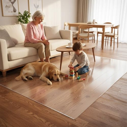 1.5mm Thick PVC Clear Chair Mat for Hardwood Floor, Waterproof Heavy Duty Floor Protector Mats, Non-Slip Transparent Desk Chair Mat for Home Office, Floor Mat for Rolling Chairs