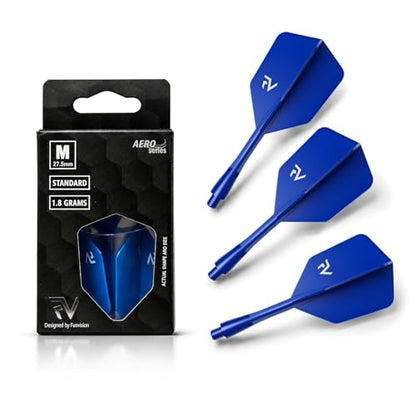 FunVision Aero Darts Flight and Shaft, Integrated Flight & Shaft System, Professional 2-in-1 Molded Darts Wings Accessories（3PCs ） - color: Blue