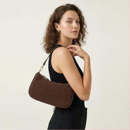 VODIU Clutch Tote Handbags with 2 Removable Straps and Zipper Closure Crossbody Bags Shoulder Purse Handbag for Women - color: Yg-brown
