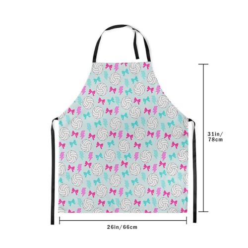 Manfei Volleyball Kids Kitchen Apron - color: Blue Pink