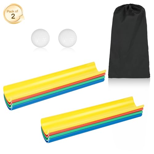 Team Building Games Activities, Pipeline Kit Group Games, Ice Breaker, Teamwork Games, Field Day Outdoor Youth Sports - size: Pack of 2, style: 8 Pcs Half Pipes & 2 Golf Balls, Standard Thickness