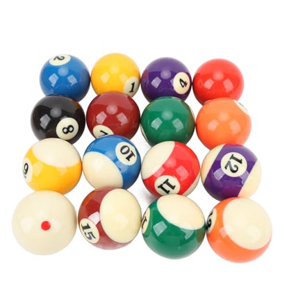 Billiard Balls Set, Resin 2.25inch Regulation Size High Friction Bright Colors with Clear Numbering Includes Ball