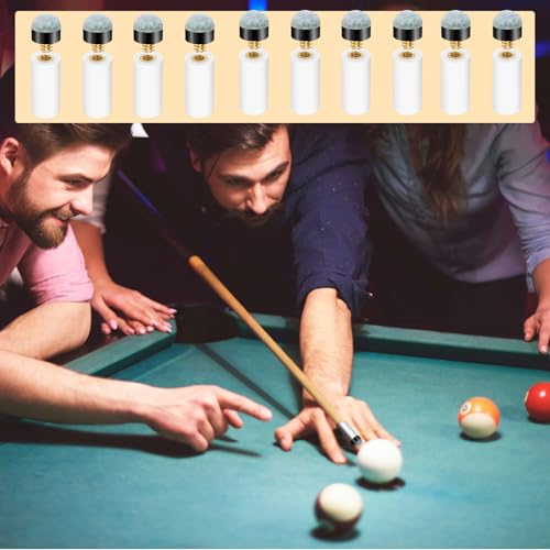 Ymapinc 10 Pack Pool Cue Tip Replacement Kit, 12mm Screw On Pool Sticks | Screw-On Durable Tip for Billiard Sticks, Billiard Stick Tips Replacement Kit for with White Cue Stick Ferrules