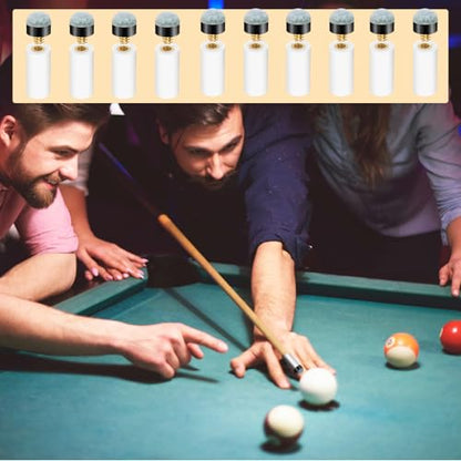 Ymapinc 10 Pack Pool Cue Tip Replacement Kit, 12mm Screw On Pool Sticks | Screw-On Durable Tip for Billiard Sticks, Billiard Stick Tips Replacement Kit for with White Cue Stick Ferrules