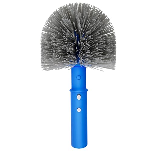 TidyMister Small Pool Brush Head for Cleaning Narrow Corners Steps, Stiff Wavy Bristles Round Brush Scrubber for Above Ground & Inground Pools, Cobweb Brush - size: 4.7inch