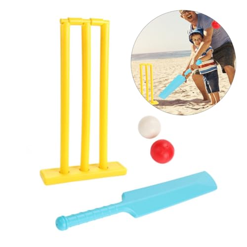 Croquet Set with Stand, Fun Croquet Wickets with 2 Balls, Safe Cricket Set, Plastics Bat and Ball Set, Enhance Strength Play Toys for Interactive Famliy, Hand-Eye Coordination