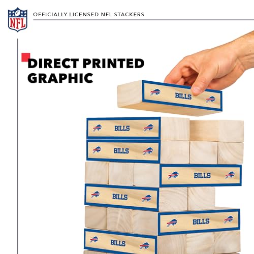 Wild Sports NFL Giant Stacking Wooden Blocks – Tumbling Tower Classic Family Game Stacks – Great Gift for Any Football Fan! - color: Buffalo Bills