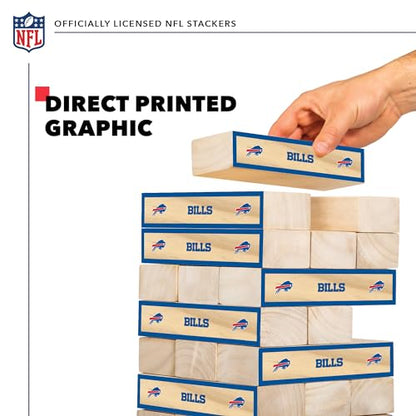 Wild Sports NFL Giant Stacking Wooden Blocks – Tumbling Tower Classic Family Game Stacks – Great Gift for Any Football Fan! - color: Buffalo Bills