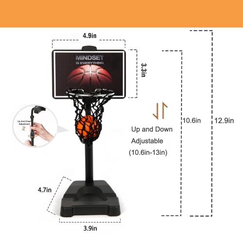 GYSH Mini Desktop Basketball Hoop for Office,Tiny Tabletop Basketball Game Toy,Desk Toys for Office for Adults,Indoors Smallest Foam Basketball,with Phone Holder(Stands) - style: Basketball Stands
