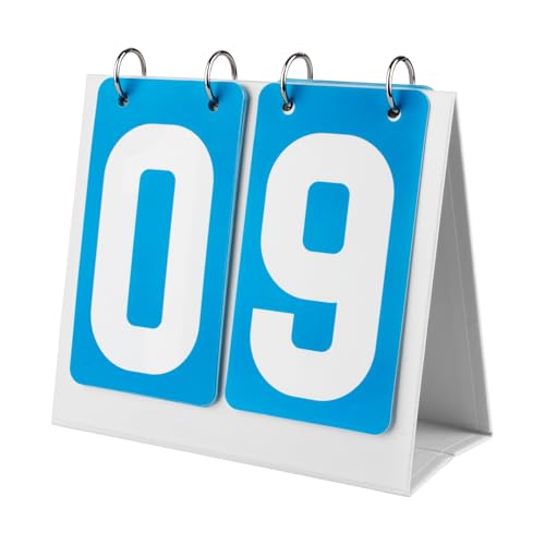 GOGO Scoreboard Flip Score Keeper Bulk for Basketball Game, Portable Scoreboard Up to 99 - color: Blue Card