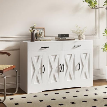 47" Sideboard Buffet Cabinet with Storage, Kitchen Cabinet for Dining Room, White - color: Brown, style: Sideboard Cabinet