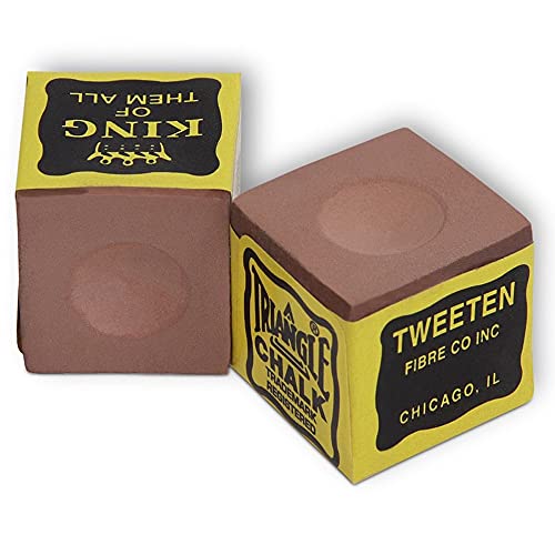 Triangle Billiard Pool Cue Chalk - 1 Dozen - Made in The USA + 2 pcs of Quality Billiard Pool Table Spots by Tweeten Fibre Co. - color: Gold