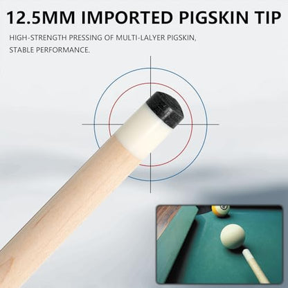 CUEELF Pool Cue Stick Low Deflection Hand-Made Inlay Billiard Cue 58'' Professional Billiard Pool Cue Stick for Adults-12.5mm Tip,3/8 * 8 Joint - color: WD-SM-HEI