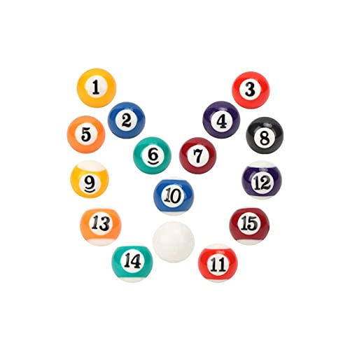 CUEA Children Billiard Ball Toy 2.5CM Billiard Ball, 16pcs Set, Multicolor, Plastic, Pool, 2.5cm/0.98inch