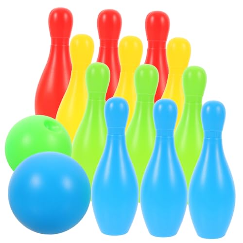WOONEKY 12Pcs Bowling Set Interactive Outdoor Fun with Pins Balls Materials for Preschoolers for Family Playtime and Garden Games